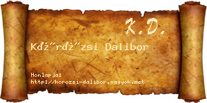 Körözsi Dalibor névjegykártya
